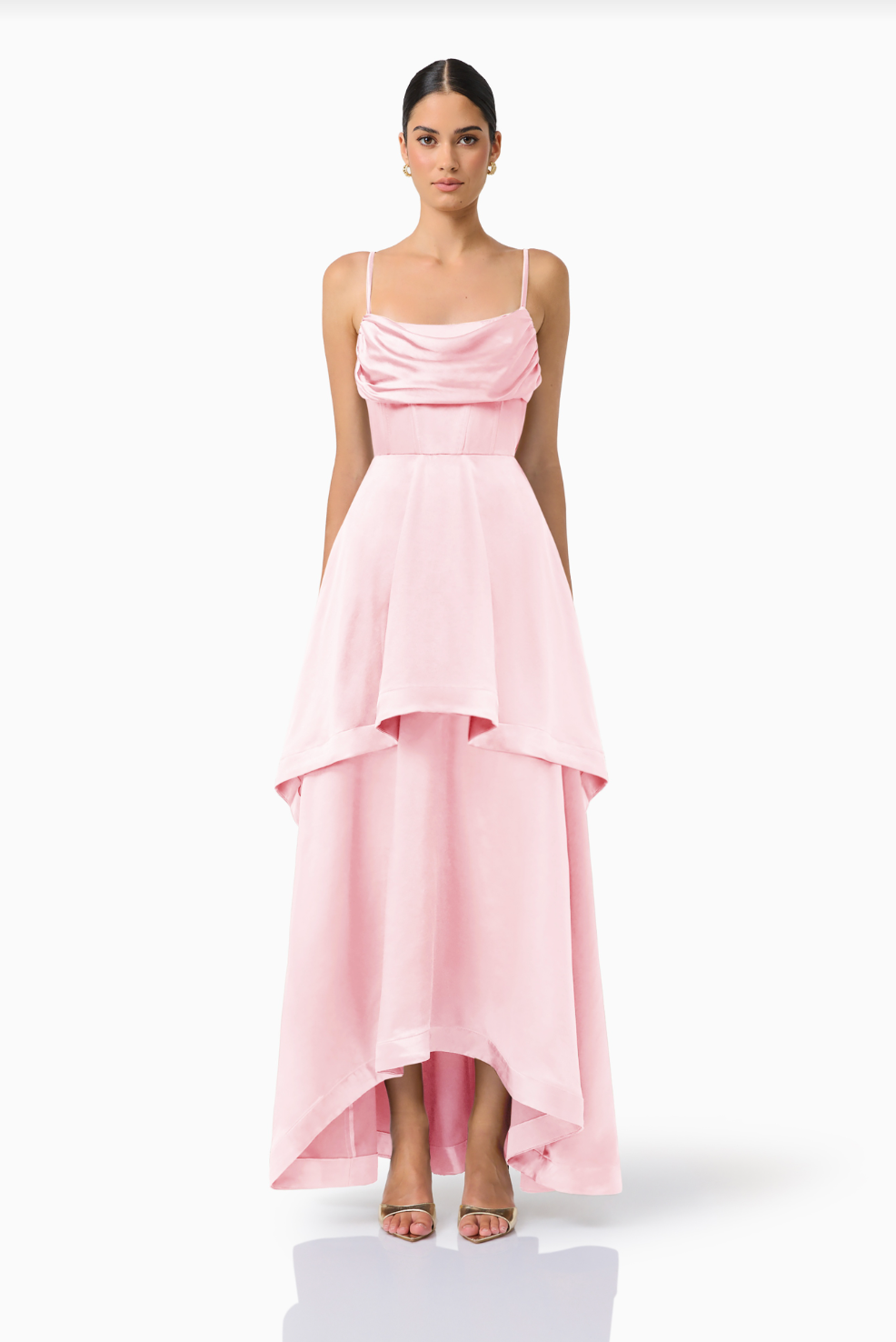 Zimelle Tiered Maxi Dress | Baby Pink | Elliatt