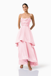 Zimelle Tiered Maxi Dress | Baby Pink | Elliatt
