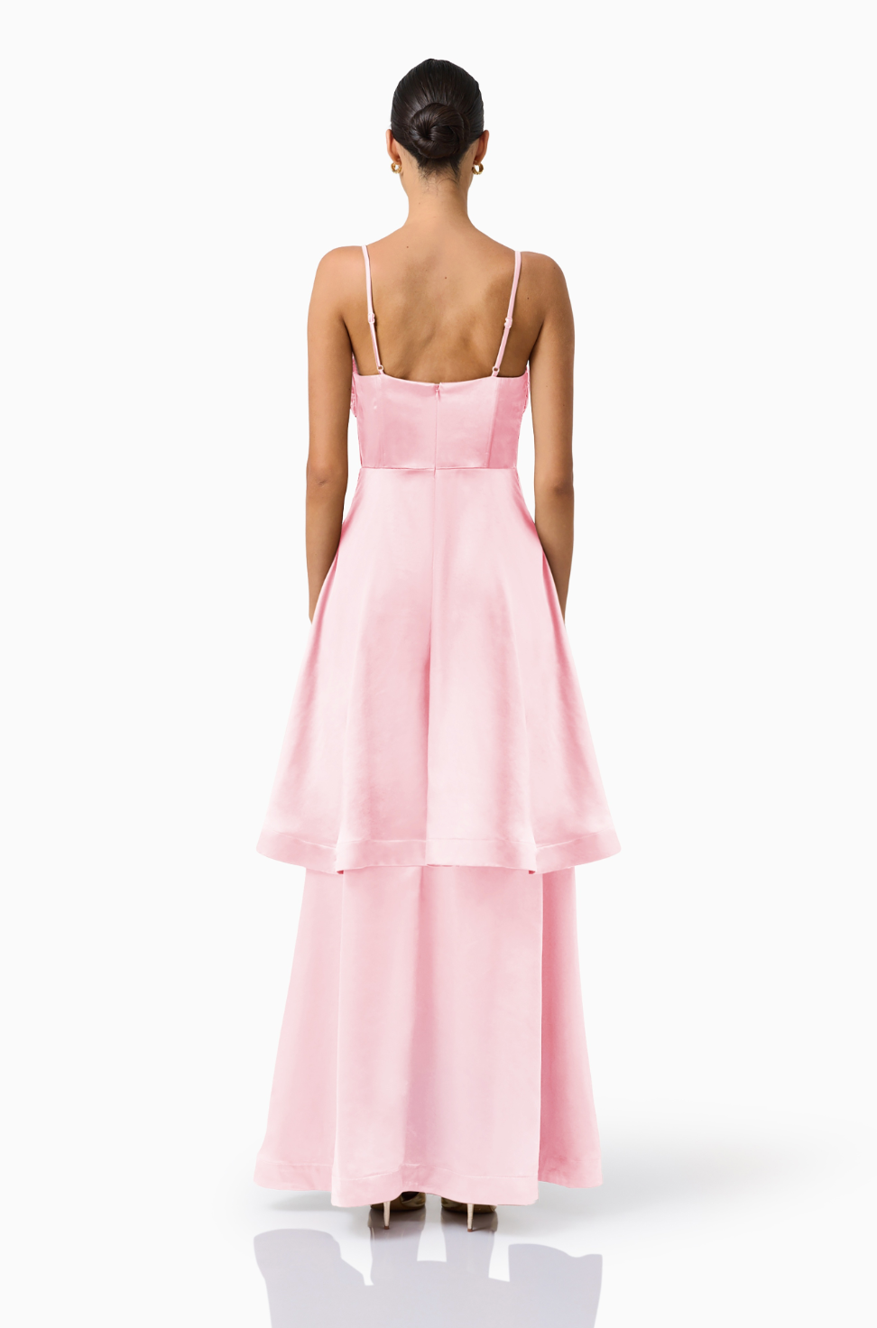 Zimelle Tiered Maxi Dress | Baby Pink | Elliatt