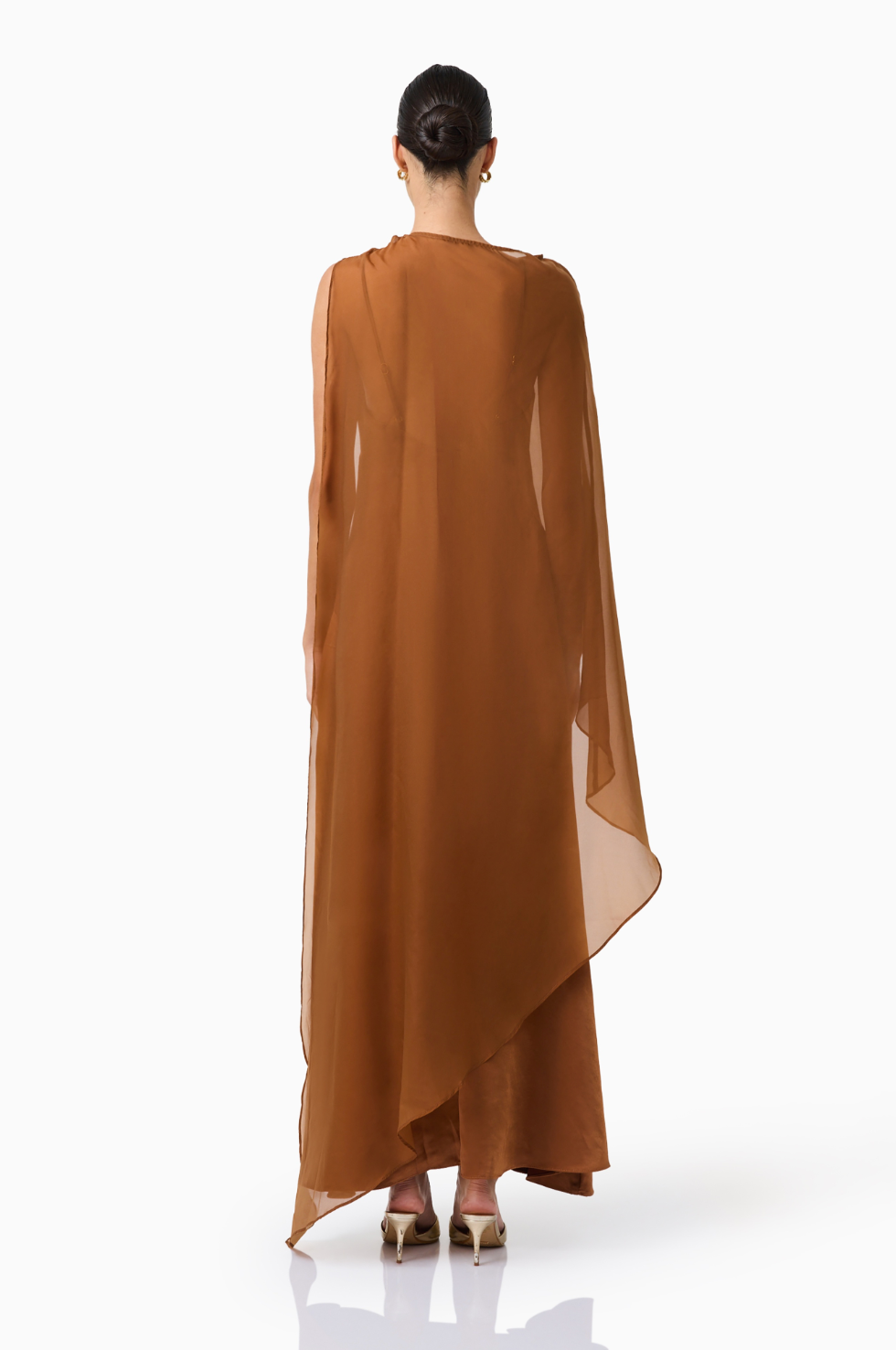 Zimelle Cape Gown | Bronze | Elliatt