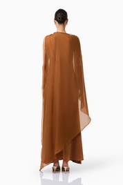 Zimelle Cape Gown | Bronze | Elliatt