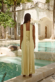 ELSA STRAPLESS SCARF MAXI DRESS LEMON