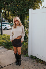 Lainey Low-Rise Mini Skirt | Chocolate | Free People