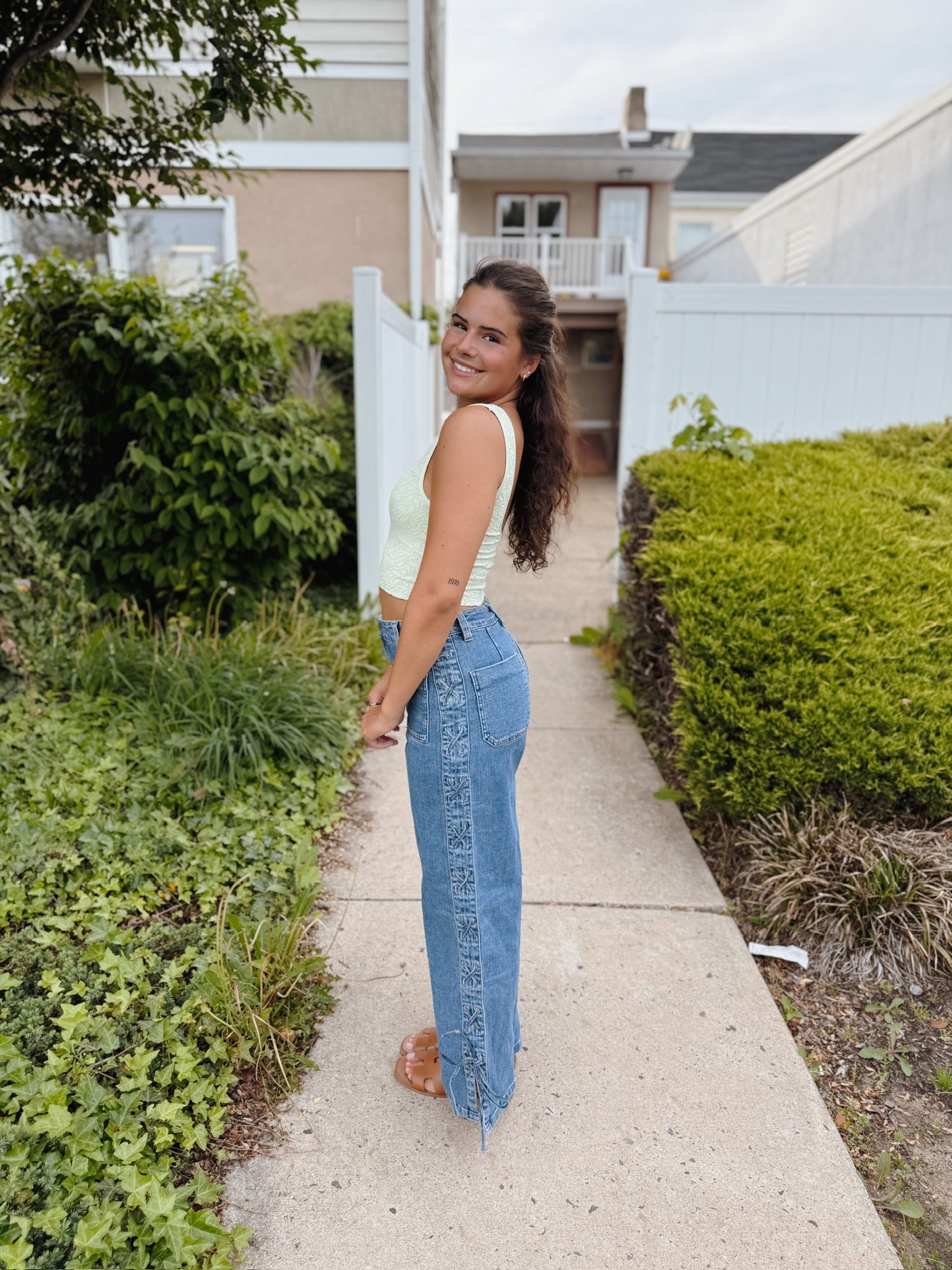 Dana Lace Up Denim Pants