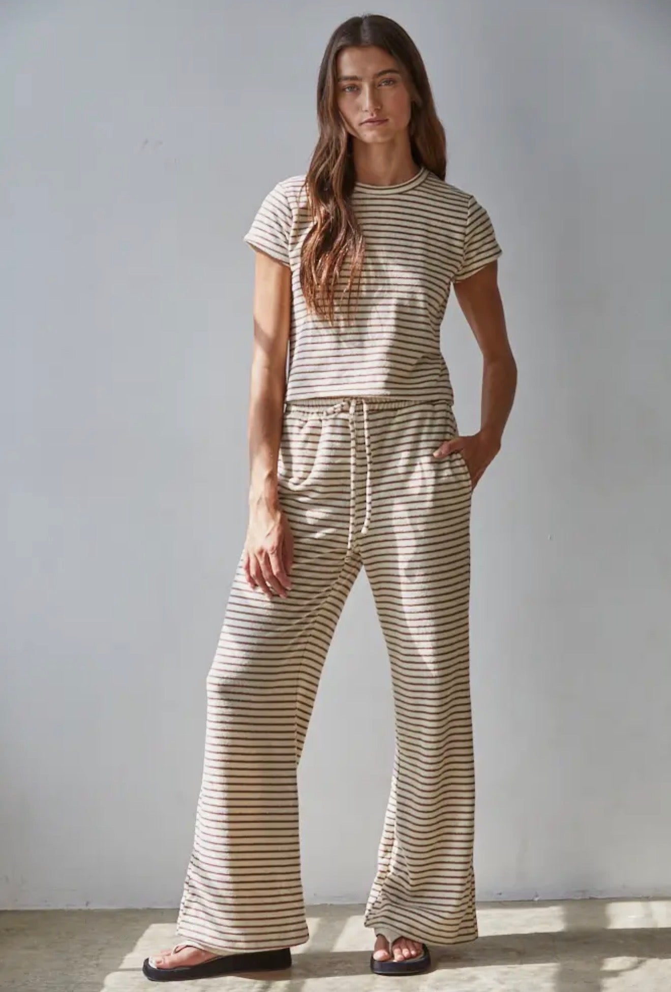 Grover Striped Set Mocha Cream