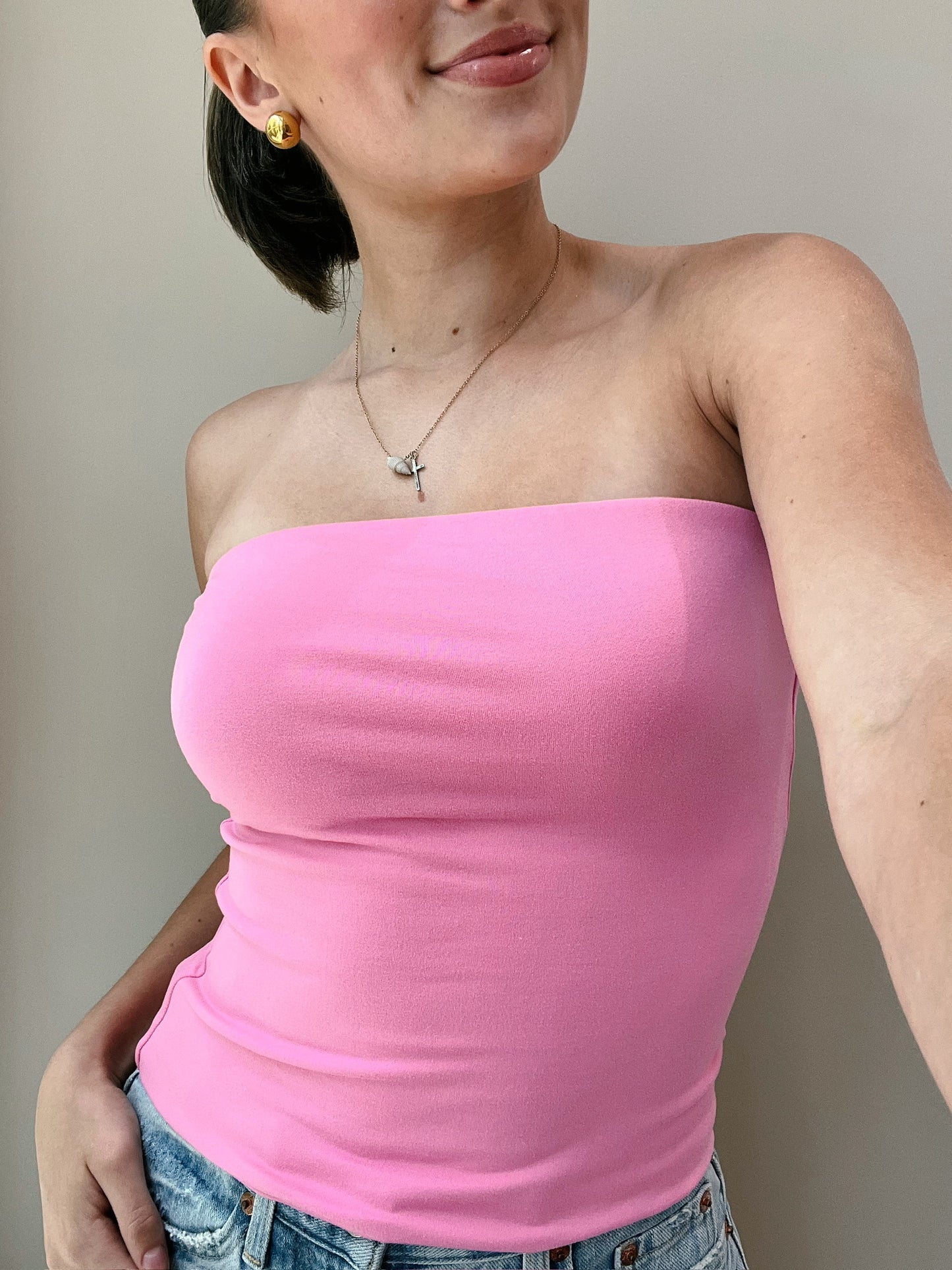 My Fave Tube Top Long Pink