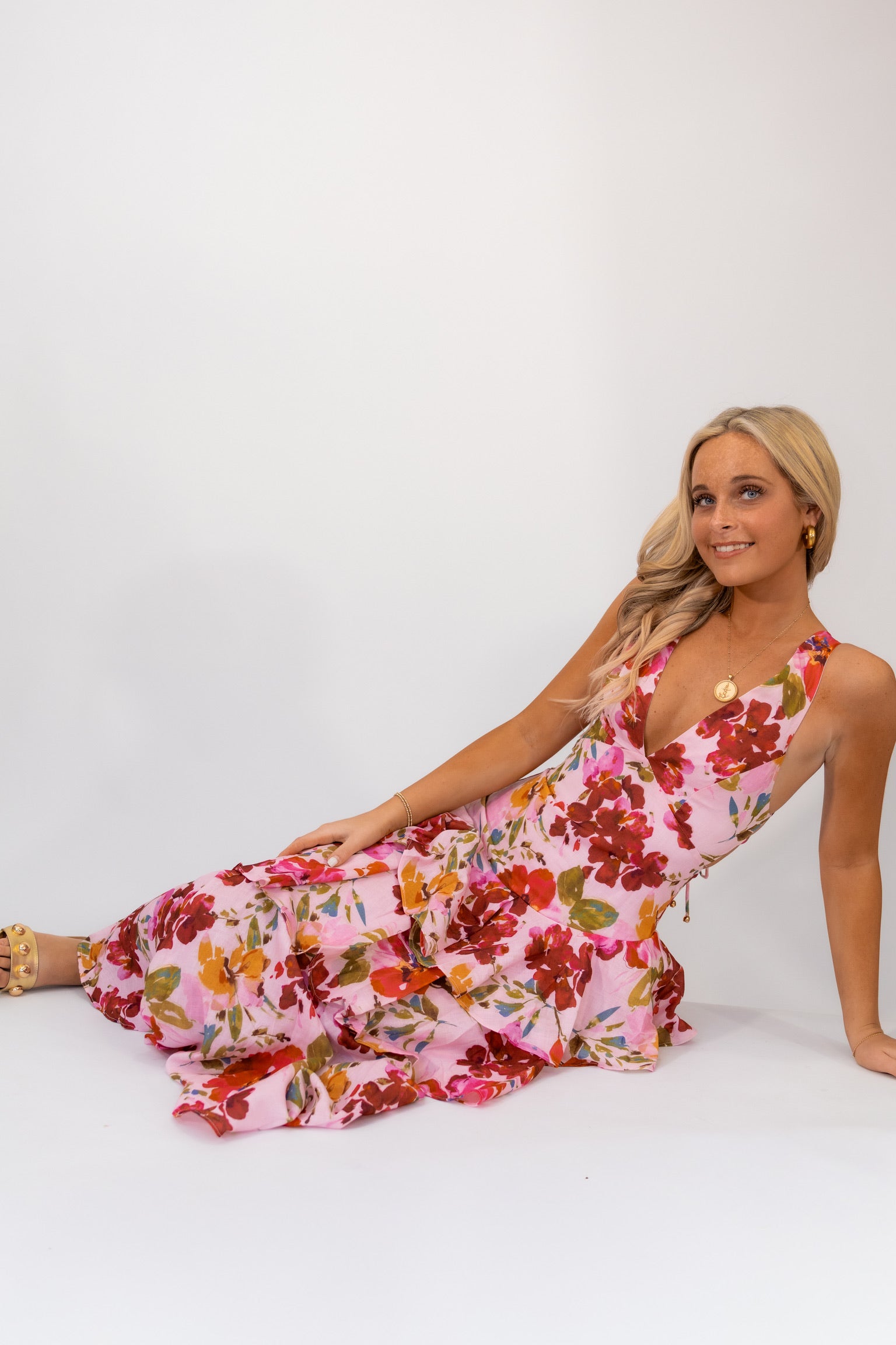 Rayne Ruffle Maxi Pink Floral