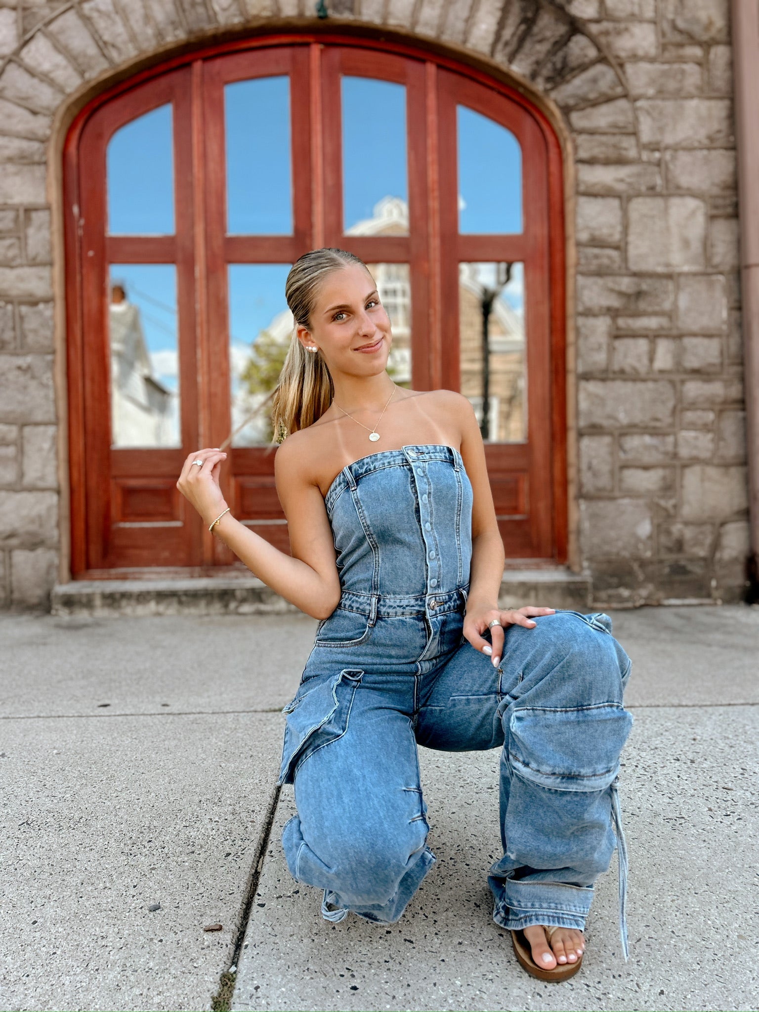 Zara Denim Jumpsuit – Giana Rose Couture - Main Image