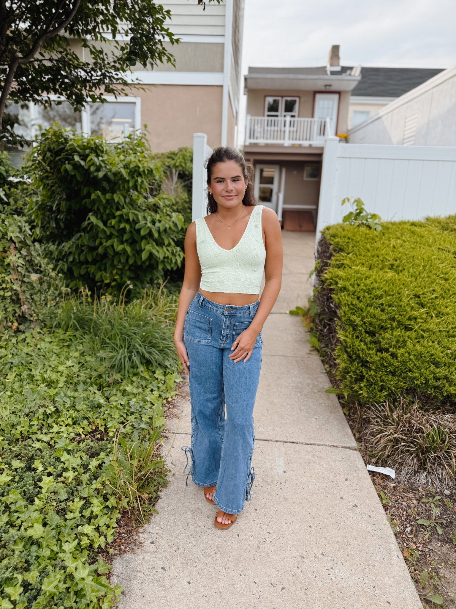 Dana Lace Up Denim Pants