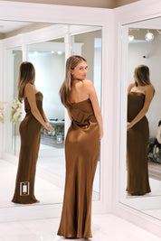 Crystalize Satin Maxi Bronze