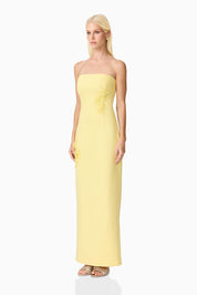 Evee Strapless Maxi Dress in Yellow