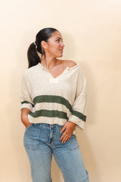 Cider Slouchy Cropped Sweater Olive