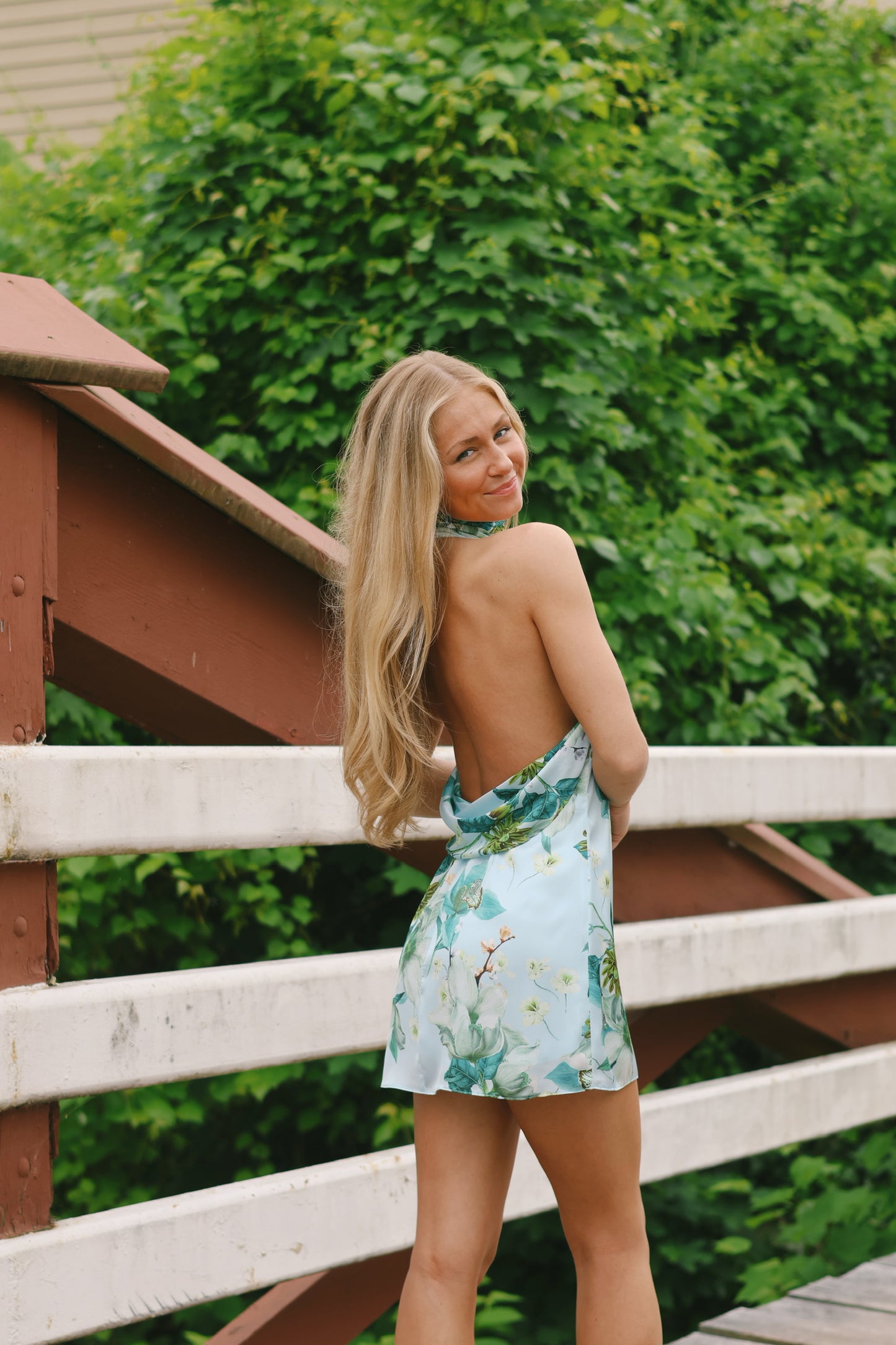 Melinda Floral Halter Mini