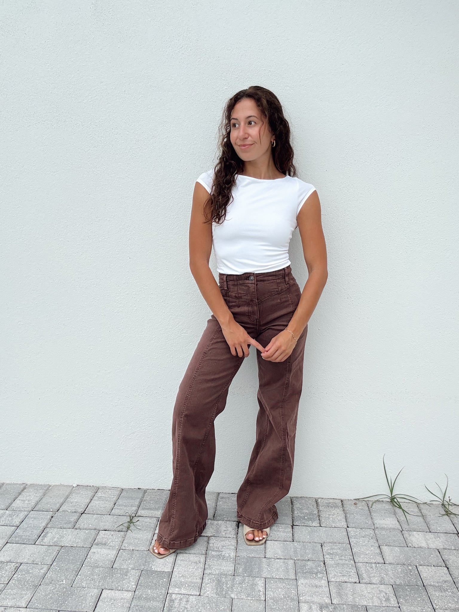 We the Free Libre Wide-Leg Denim Jeans Rum Running