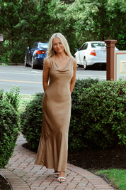 Subtle Seduction Maxi Beige Satin