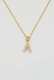 Dainty Love Pearl Initial Necklace