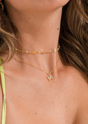 Dainty Love Pearl Initial Necklace