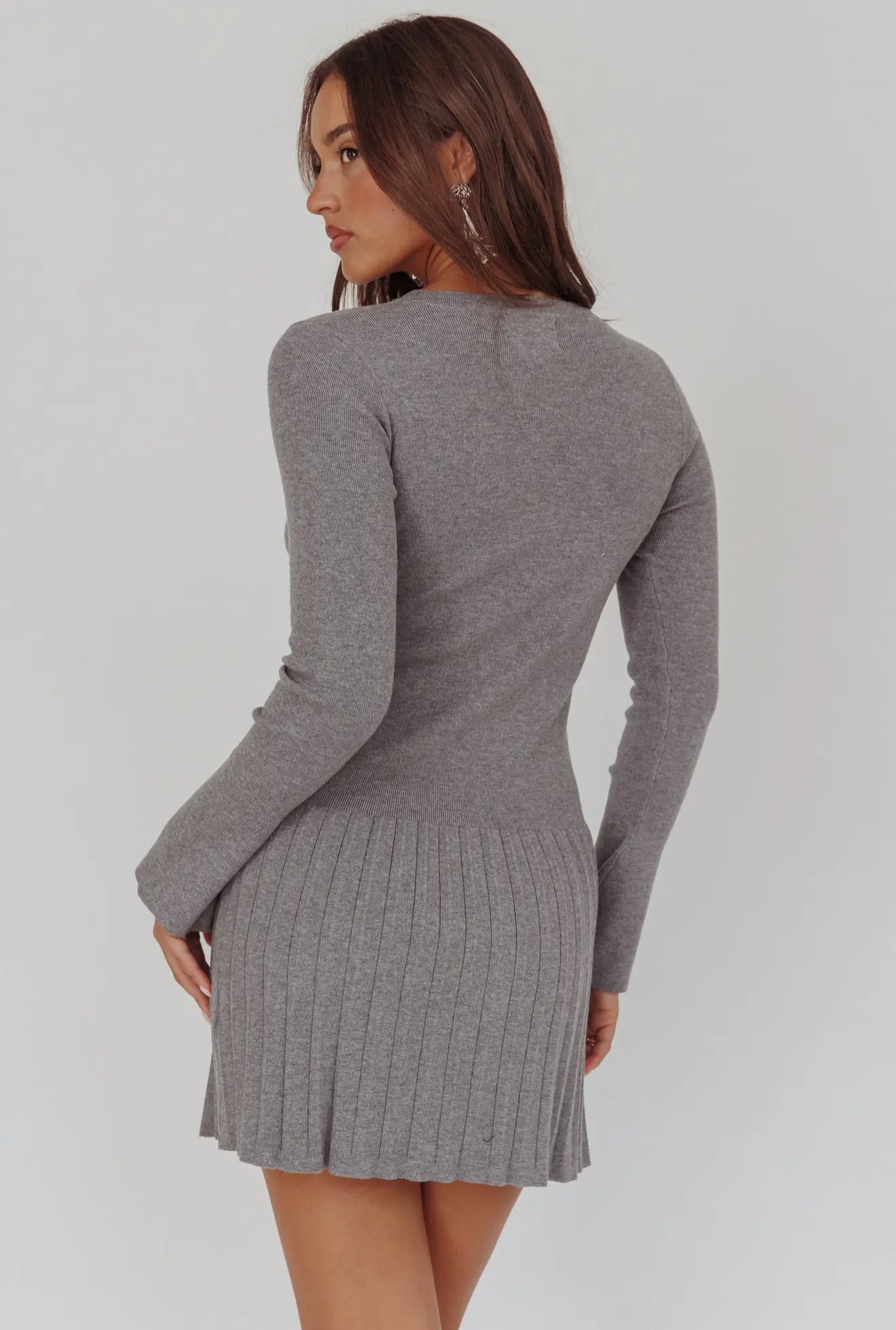 sweater mini dress School Girl Sweater Mini Dress in Grey L