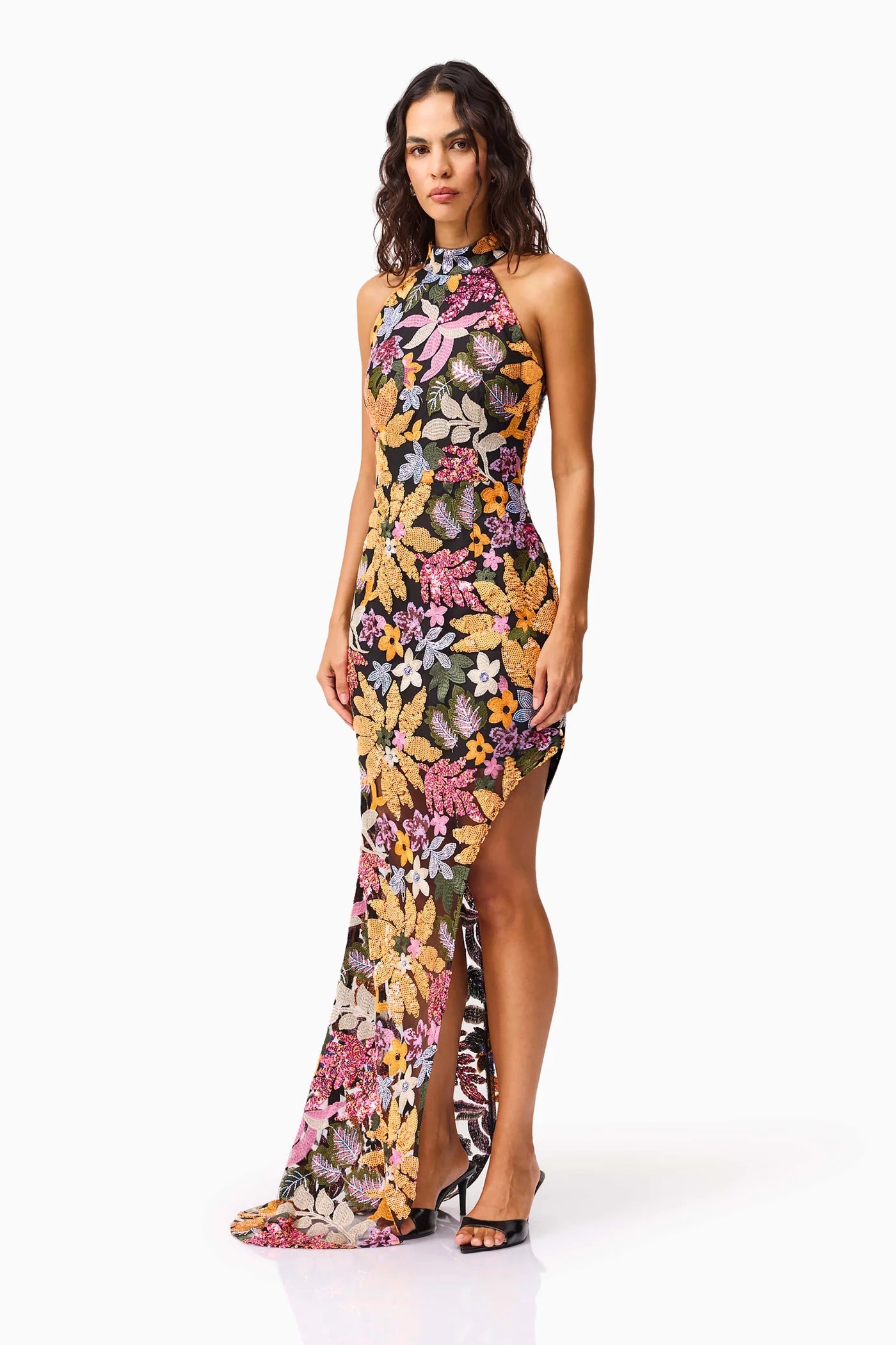 Kiran Halter Gown - Orange Floral - XXS - ELLIATT Kiran Halter Gown - Orange Floral - XXS - ELLIATT