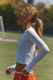 Tempo Ruched UV Protection Long Sleeve White by Free People