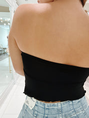 Sasha Strapless Crop Black