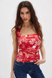 Tommie Knit Top Red Combo