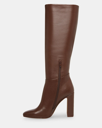 Ally Brown Leather Knee High Boot