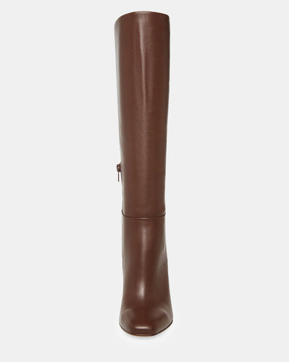 Ally Brown Leather Knee High Boot