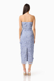 Elisa Column Midi Dress in Steel Blue by Elliatt