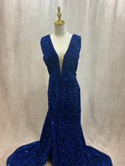 Idalia Gown #2301 Velvet Sequin Royal