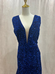 Idalia Gown #2301 Velvet Sequin Royal