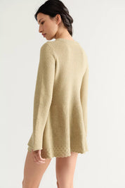 Bali Old Flame Sweater Mini Dress in Olive Tree by Free People