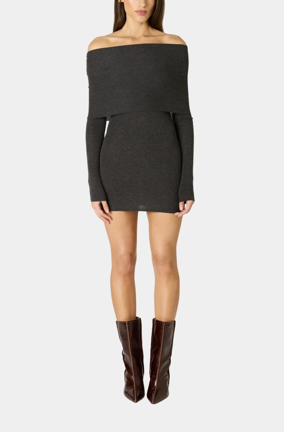 Fairleigh Sweater Dress in Charcoal by NIA