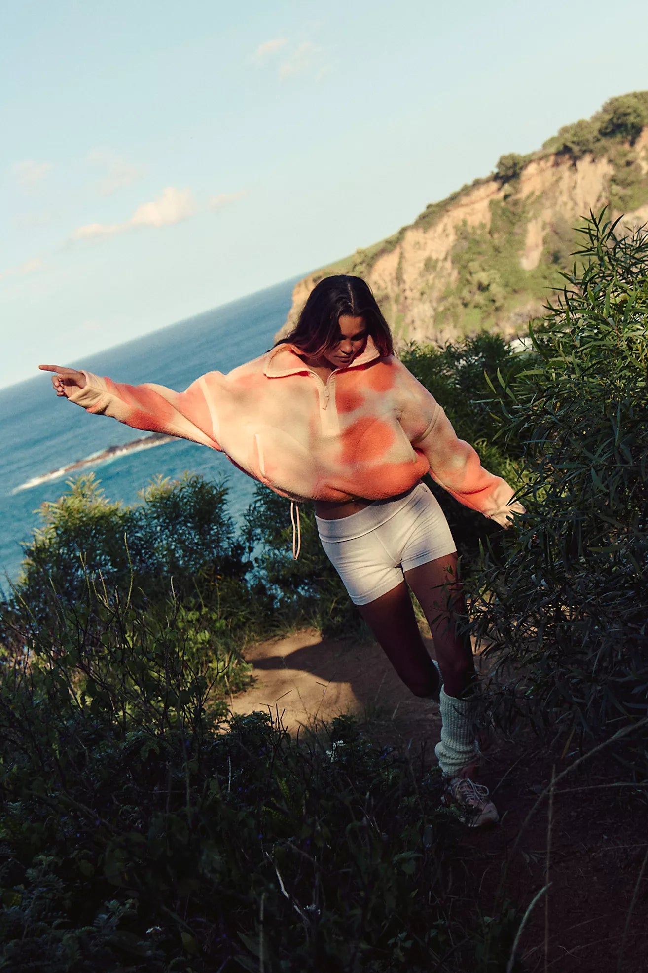 Mountain High Printed Half-Zip Fleece in Watercolor | Free People Movement