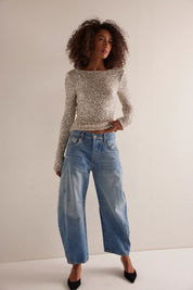 Leading the Way Long Sleeve in Silver | Free People
