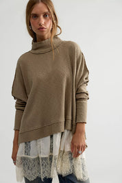 We The Free Moon Daisy Turtleneck Twofer in Saged Army| Free People