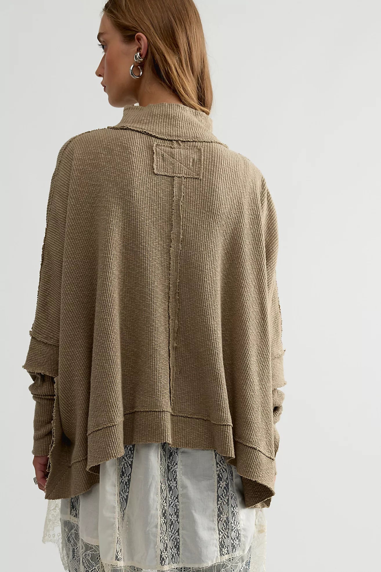 We The Free Moon Daisy Turtleneck Twofer in Saged Army| Free People