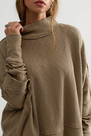 We The Free Moon Daisy Turtleneck Twofer in Saged Army| Free People