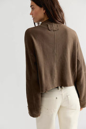 We The Free Celeste Quarter Zip in Teak | Free People