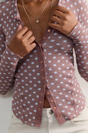 Going Places Printed Cardi Chocolate Dots | Free People