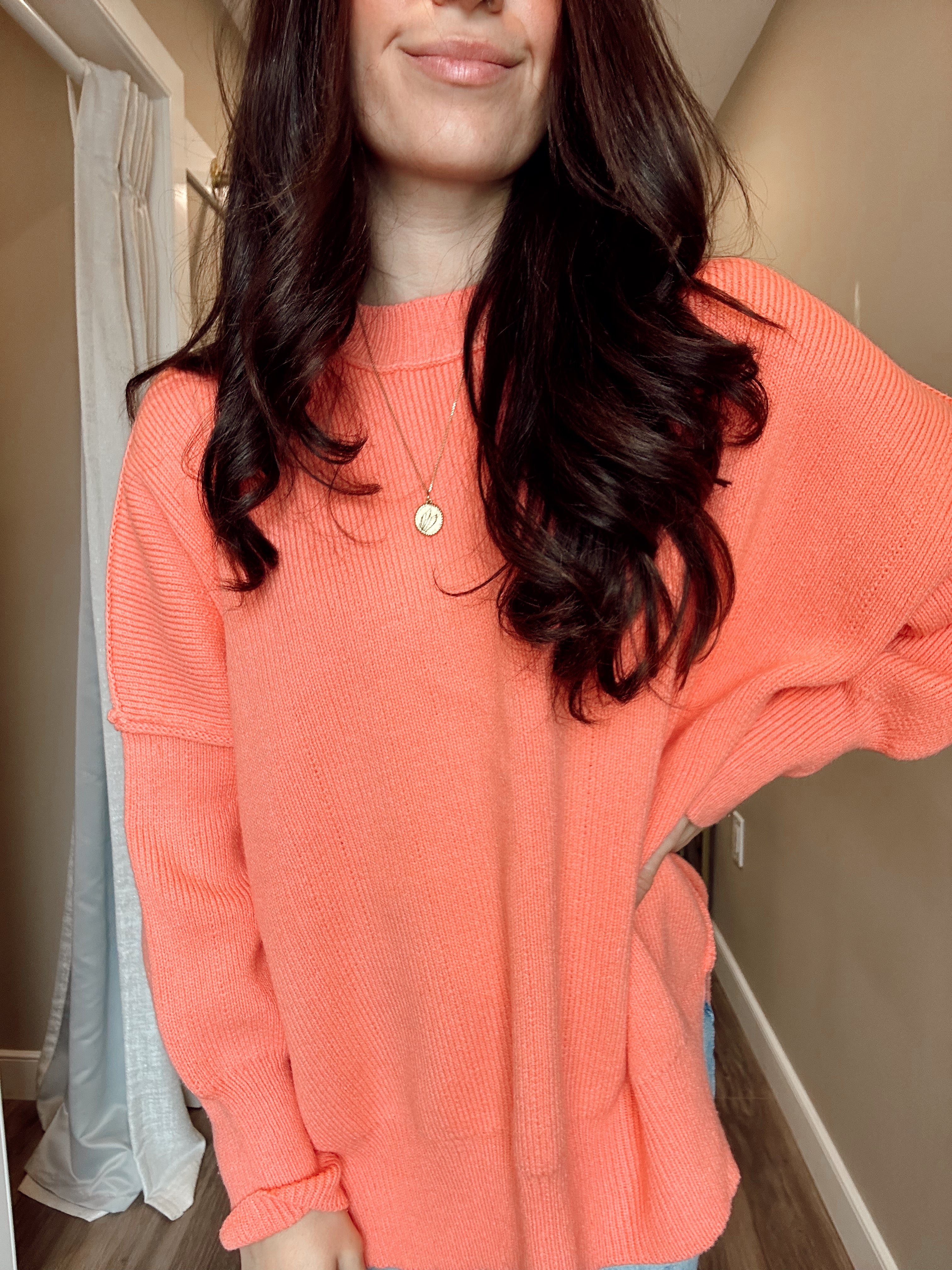 Campus Cutie Sweater Coral