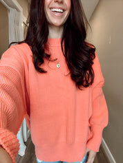 Campus Cutie Sweater Coral