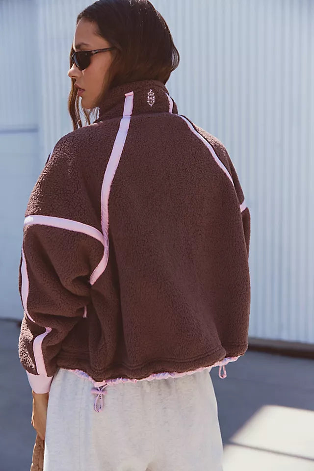 Mountain High Fleece Jacket Truffle Pink Combo | Free People