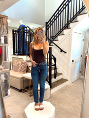 We The Free Oracle Low-Rise Slim Straight Jeans in Skys the Limit