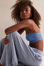 Wait A Minute Wide-Leg Lounge Pants in Soft Chambray