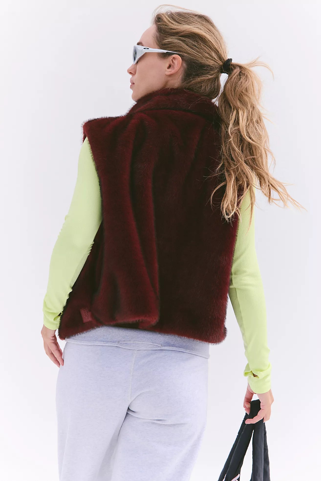Peak Season Faux Fur Vest in Red Velvet | Free People