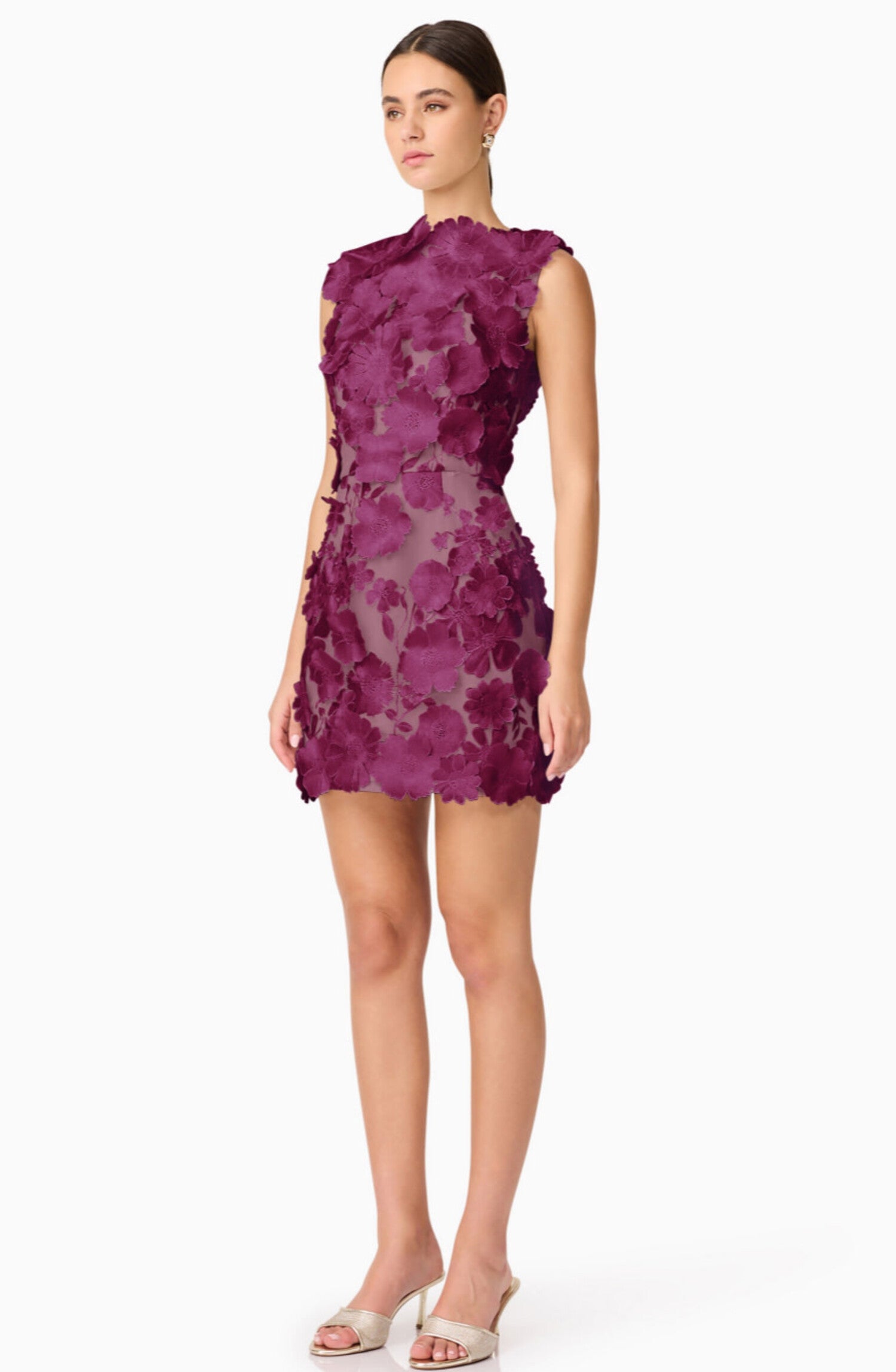 Yvette 3D Dress In Berry