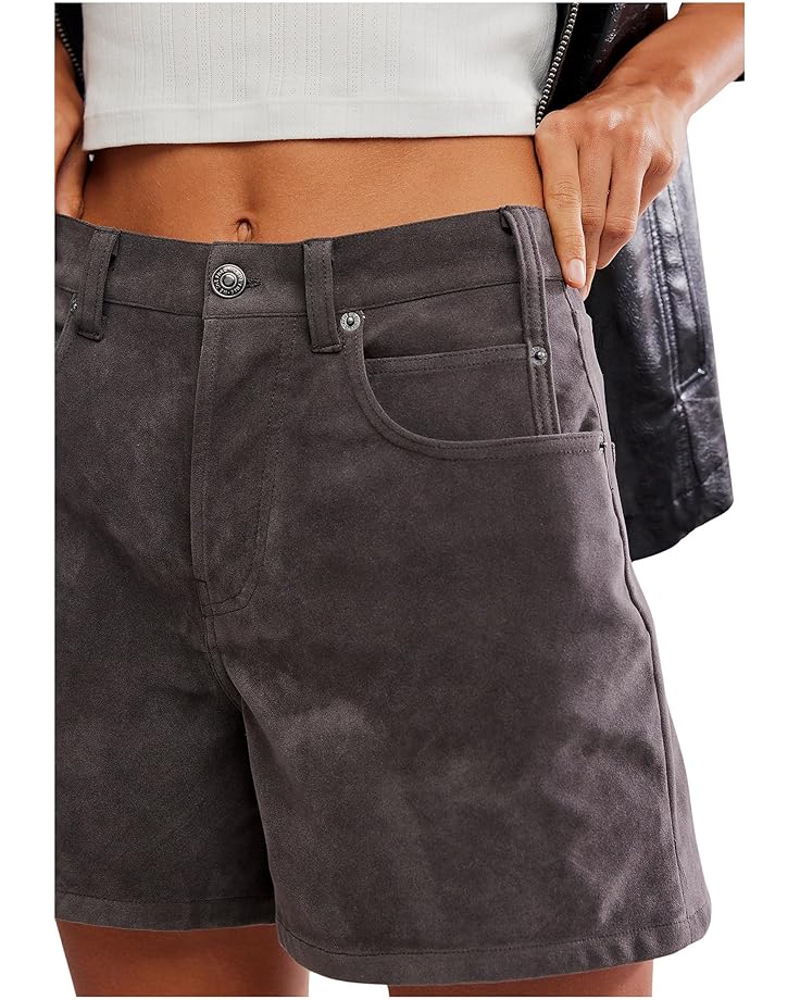 We The Free Tippi Vegan Suede Shorts FP Dark Grey
