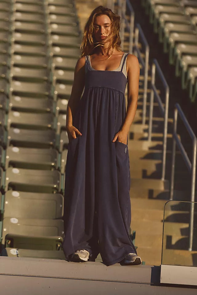 Hot Shot Strappy Onesie in Midnight Navy