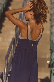 Hot Shot Strappy Onesie in Midnight Navy